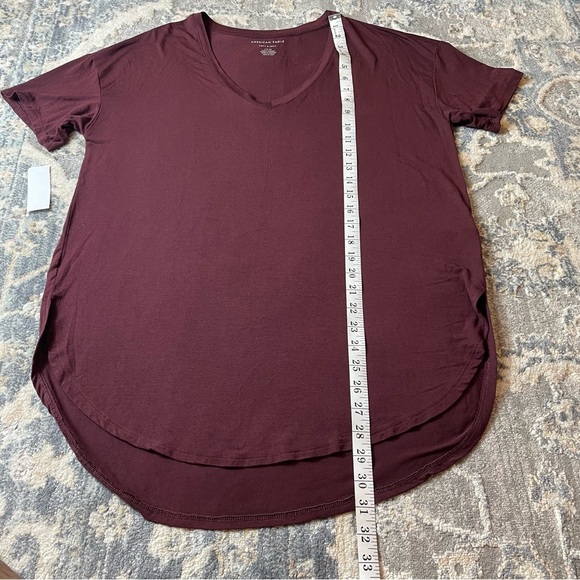 American Eagle Outfitters Burgundy Soft Sexy Short Sleeve T-Shirt - Picture 2 of 4